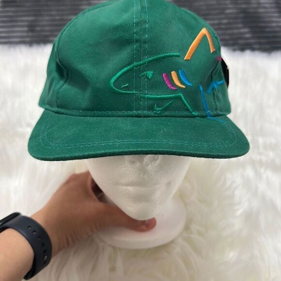 Vintage Greg Norman "The Shark" Adjustable Green Hat Cap NWT - Picture 2 of 11